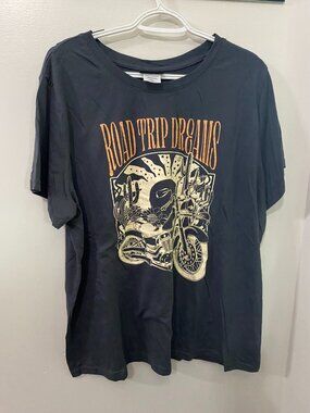 NWOT The Pink Closet Road Trip Dreams Motorcycle Black T-Shirt 3X